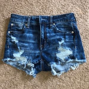 American eagle super stretch jean shorts size 0.